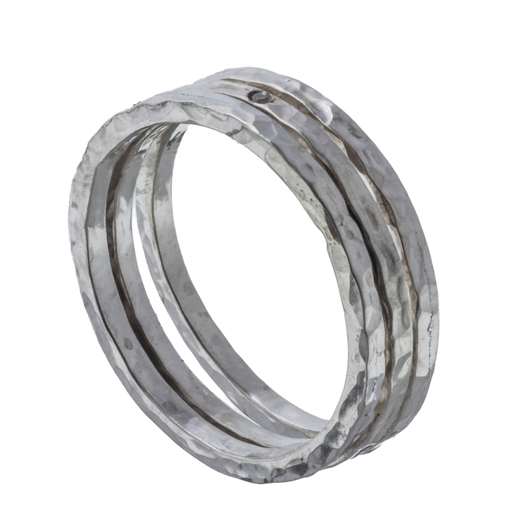 ElenoreJewelryエレノアジュエリーのダイヤモンド3連スタッカブルシルバーリング【ブランド、指輪、レディース、SILVER925、彼女、女性、オシャレ、プレゼント、ギフト、誕生日、クリスマス、バレンタイン】