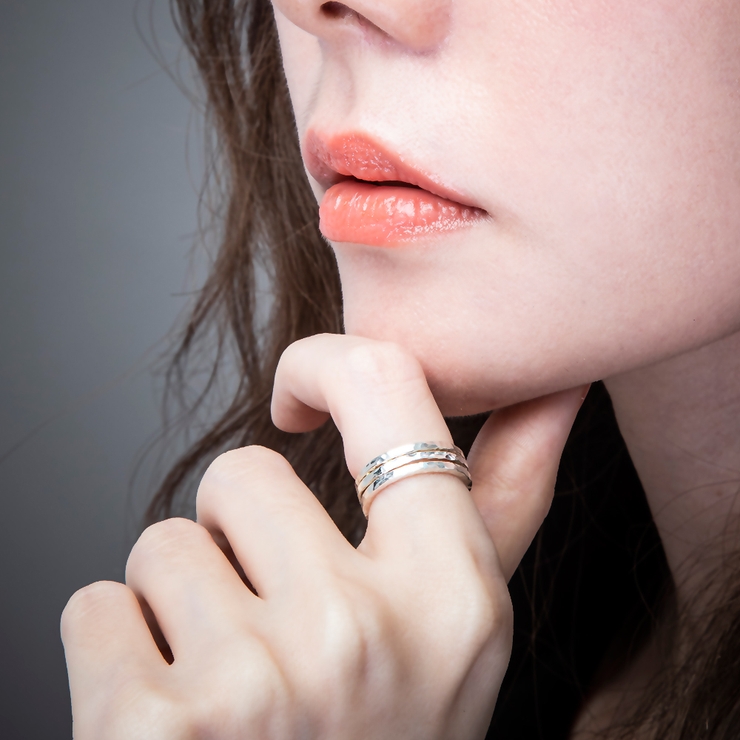 ElenoreJewelryエレノアジュエリーのダイヤモンド3連スタッカブルシルバーリング【ブランド、指輪、レディース、SILVER925、彼女、女性、オシャレ、プレゼント、ギフト、誕生日、クリスマス、バレンタイン】