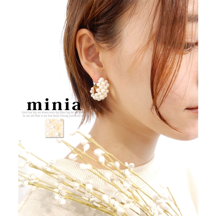 プチパールのハーフフープピアス minia ◆ | minia | 詳細画像1 