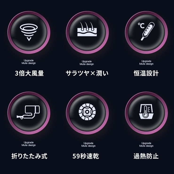 大風量 マイナスイオンドライヤー 速乾ヘアドライヤー | Aleh Te’enah | 詳細画像4 