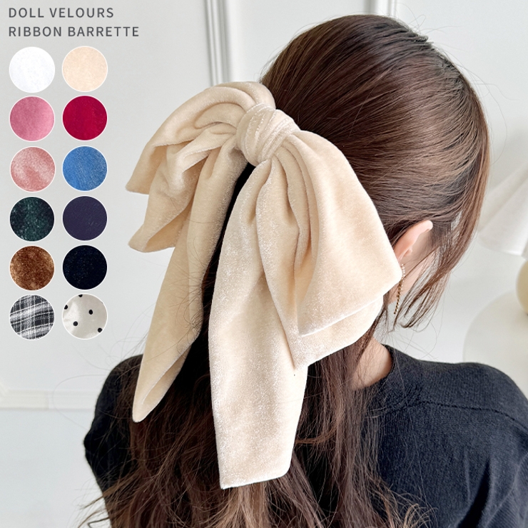 DOLLベロアリボンバレッタ | Outfitter lab | 詳細画像1 