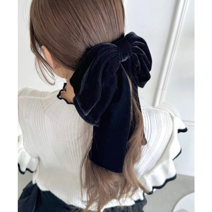 ブラック | DOLLベロアリボンバレッタ | Outfitter lab