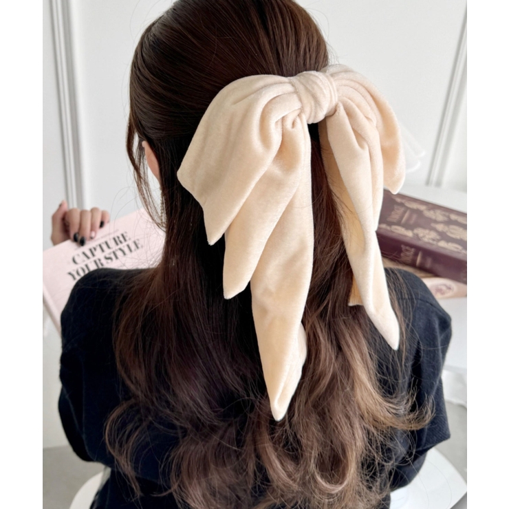 アイボリー | DOLLベロアリボンバレッタ | Outfitter lab