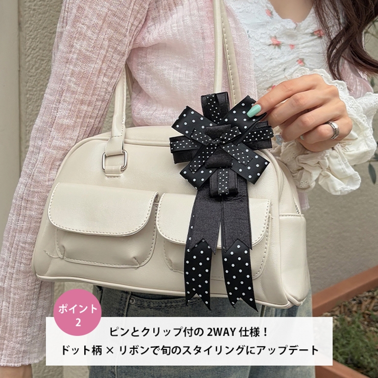 リボンドット2WAYロゼットブローチ | Outfitter lab | 詳細画像3 