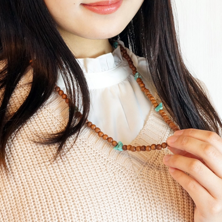 レディースネックレス ステーションタイプネックレス ターコイズ風 | YUKATANゆかたん | 詳細画像4 
