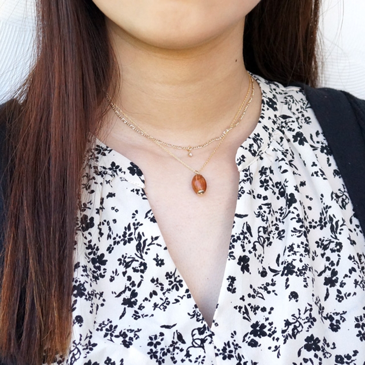 レディースネックレス チェーンネックレス どんぐり[品番：YUKA0007900