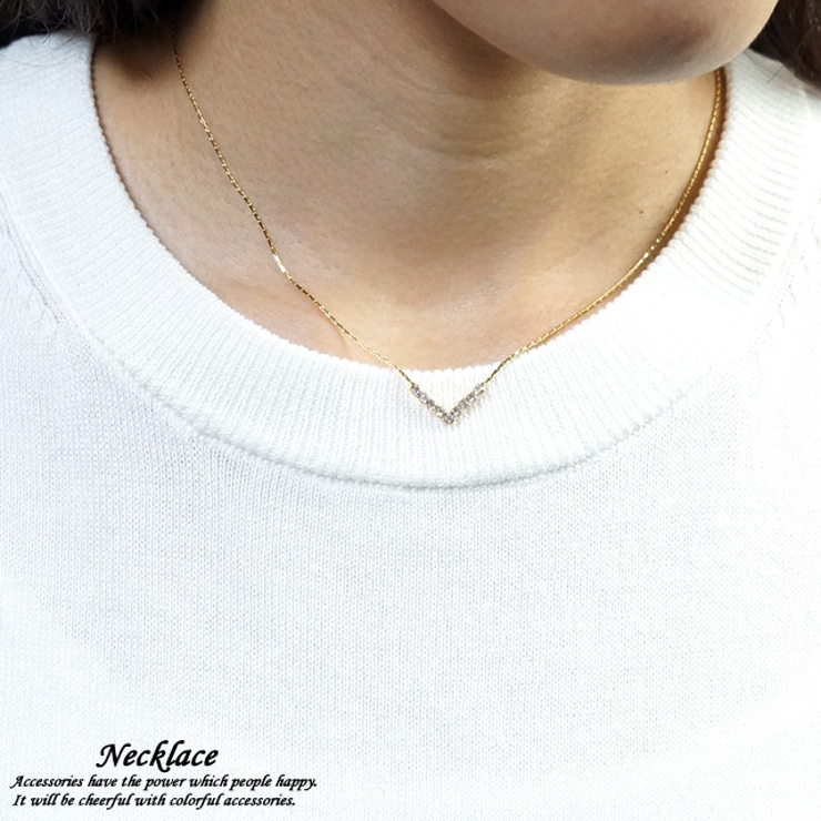 レディースネックレス チェーンネックレス ラインストーン | YUKATANゆかたん | 詳細画像1 