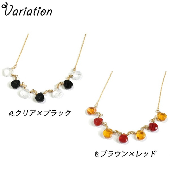 ネックレス ドロップ ブラック＆ホワイト | YUKATANゆかたん | 詳細画像3 