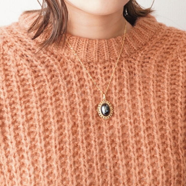 ◆美品ヴィンテージブローチ イヤリングネックレス 天然石ヘマタイト まとめ売り❷ ネックレス 天然石 ヘマタイト ペンダント 額縁風 枠[品番