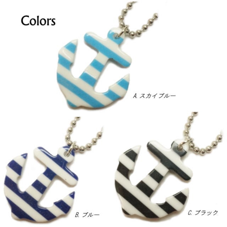 マリンスタイルにピッタリなボーダーのイカリ型バッグチャーム 【バッグチャーム キ… | YUKATANゆかたん | 詳細画像2 