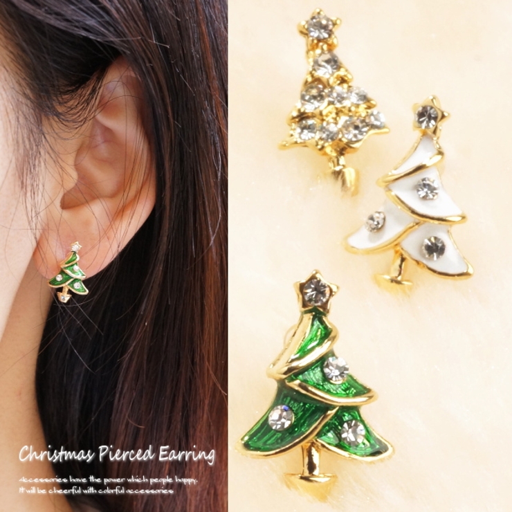 クリスマスピアス 樹脂ポスト 樹脂ピアス[品番：YUKA0006014