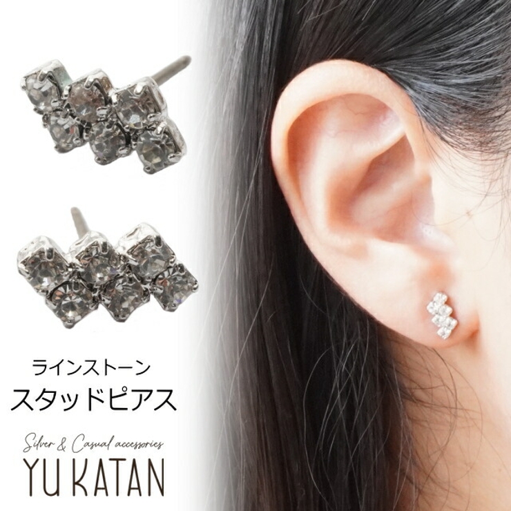 ピアス ラインストーン クリア | YUKATANゆかたん | 詳細画像1 