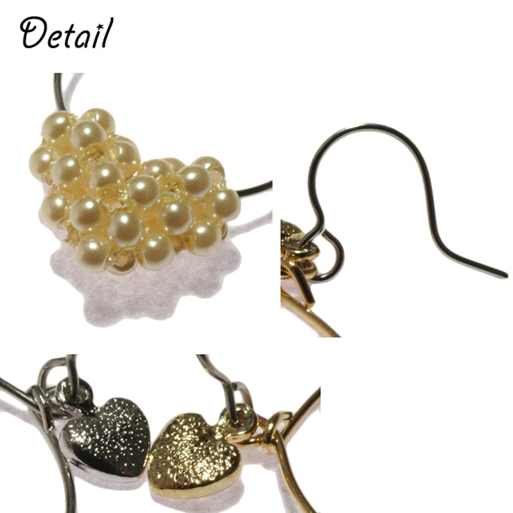 レディースピアス ハート つぶつぶ | YUKATANゆかたん | 詳細画像3 