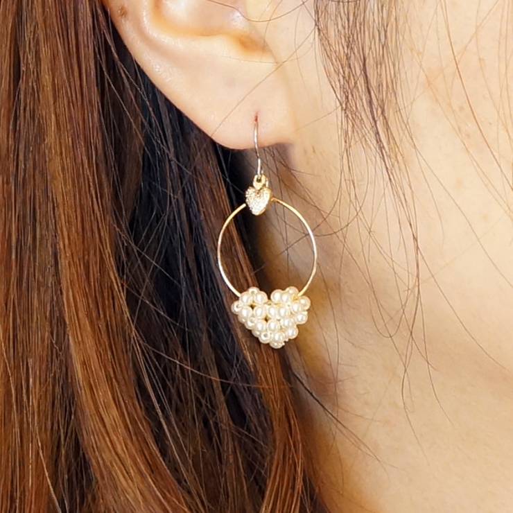 レディースピアス ハート つぶつぶ | YUKATANゆかたん | 詳細画像4 