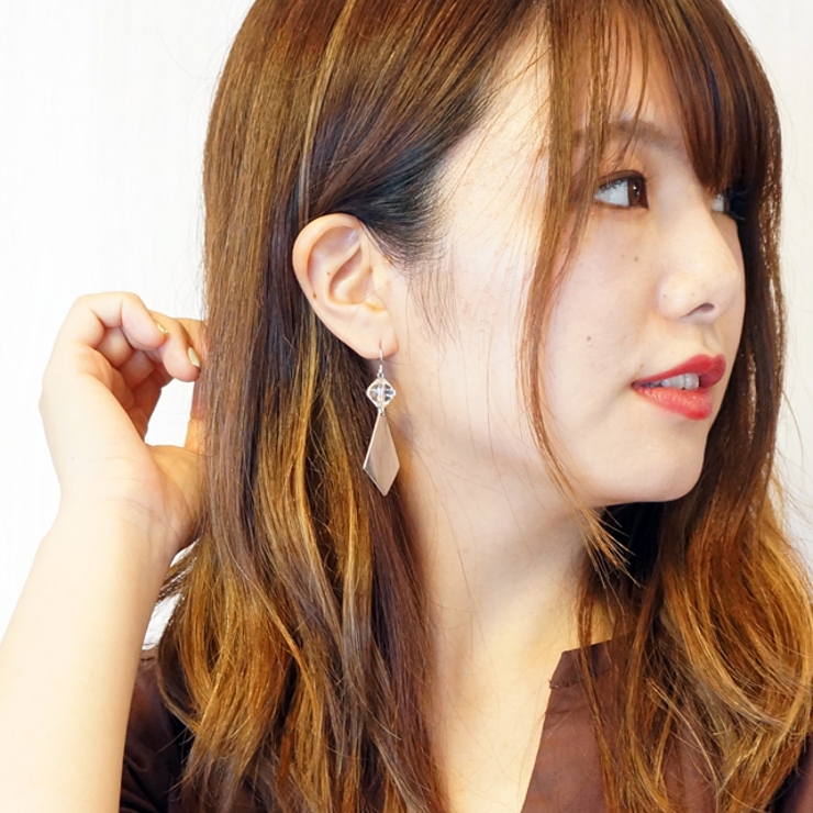 シルバーピアス ひし形 ダイヤ型[品番：YUKA0006486]｜YUKATAN