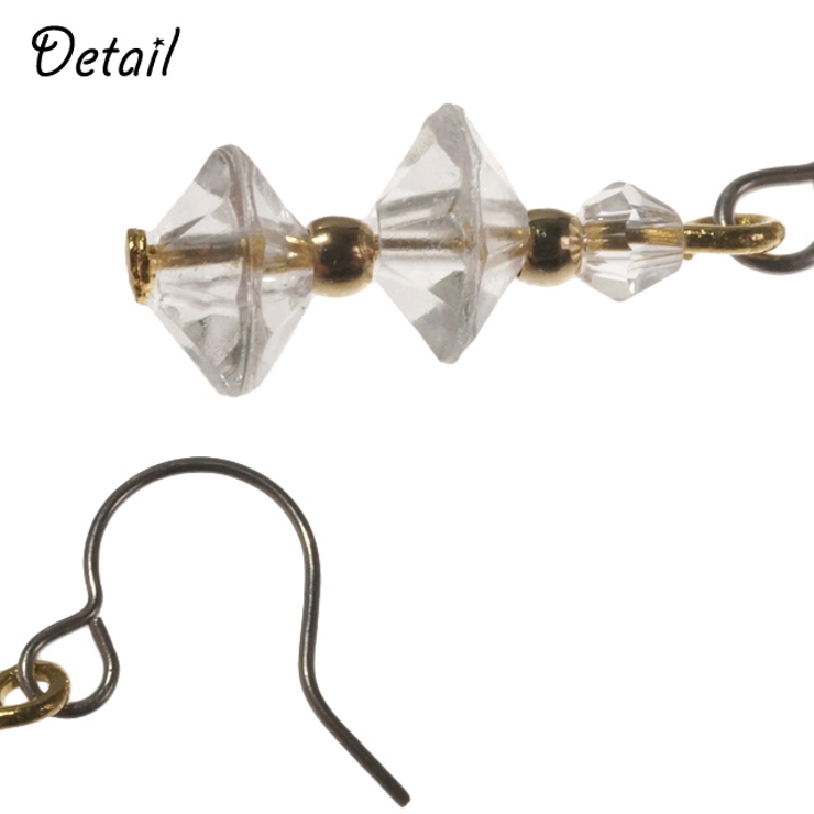 レディースピアス 3連 クリアビーズ | YUKATANゆかたん | 詳細画像3 