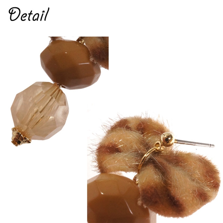 レディースピアス リボン レオパード | YUKATANゆかたん | 詳細画像3 