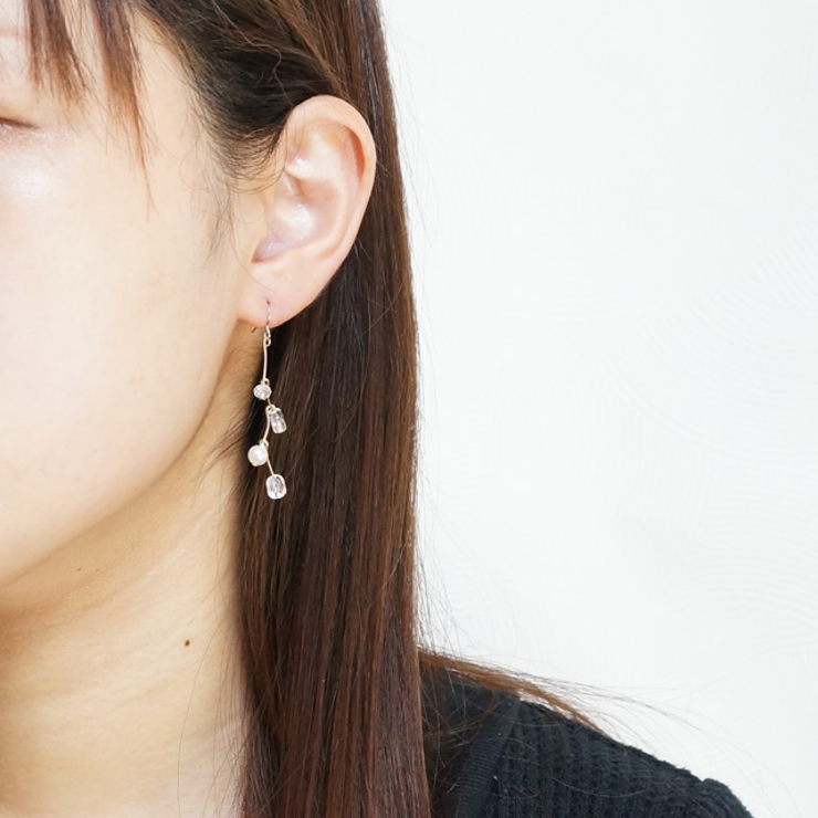 レディースピアス クリアビーズ プラスチックパール | YUKATANゆかたん | 詳細画像5 