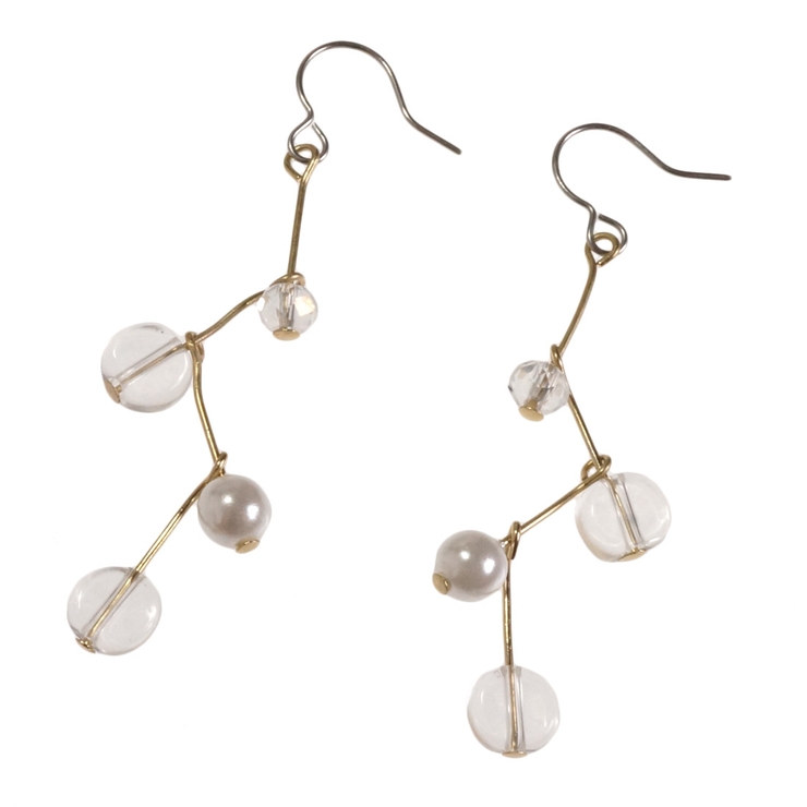 レディースピアス クリアビーズ プラスチックパール | YUKATANゆかたん | 詳細画像6 