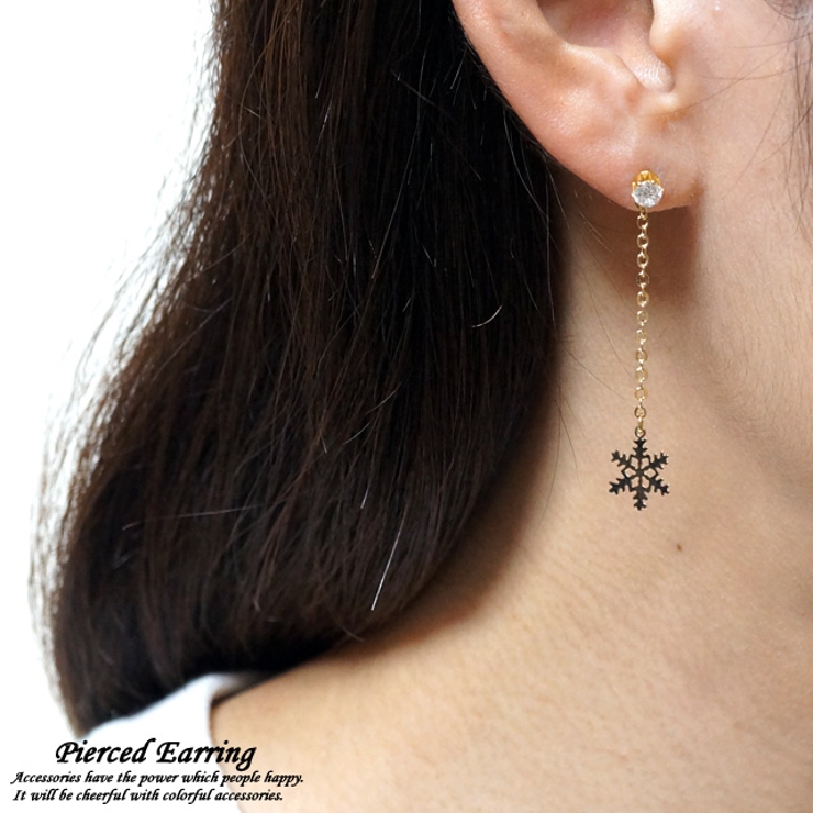 レディースピアス 雪の結晶 スノーフレーク | YUKATANゆかたん | 詳細画像1 