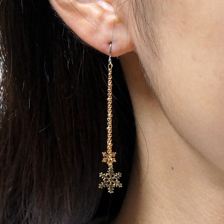 レディースピアス 雪の結晶 スノーフレーク | YUKATANゆかたん | 詳細画像4 