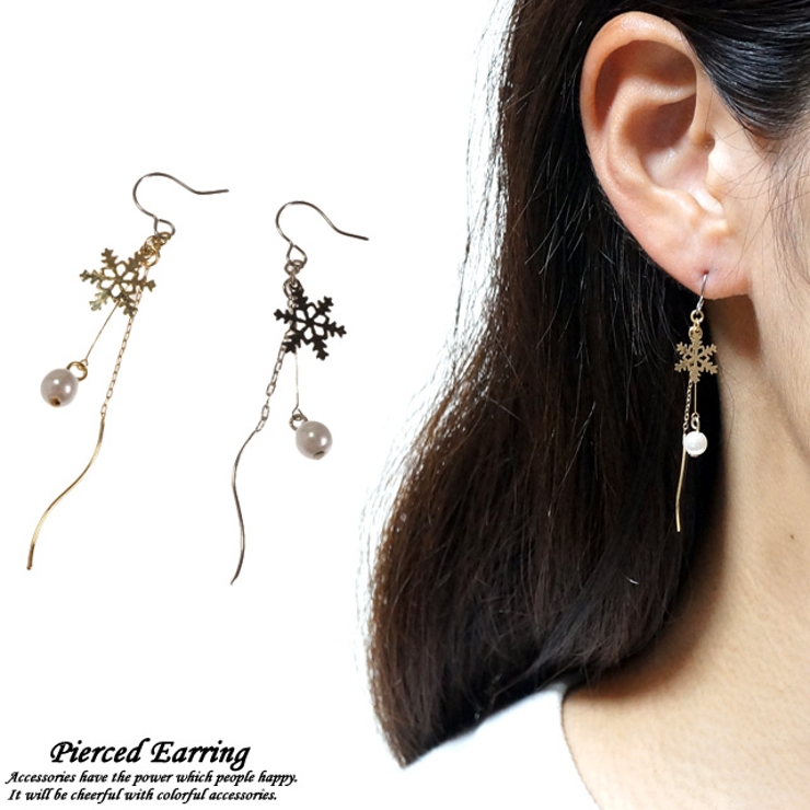 レディースピアス 雪の結晶 スノーフレーク | YUKATANゆかたん | 詳細画像1 