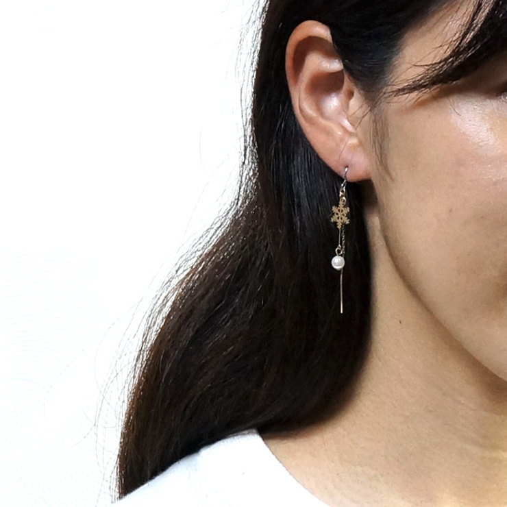 レディースピアス 雪の結晶 スノーフレーク | YUKATANゆかたん | 詳細画像5 