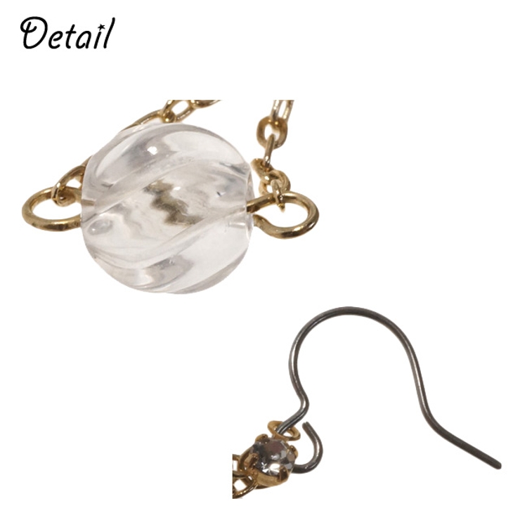 レディースピアス クリアビーズ トライアングル | YUKATANゆかたん | 詳細画像3 