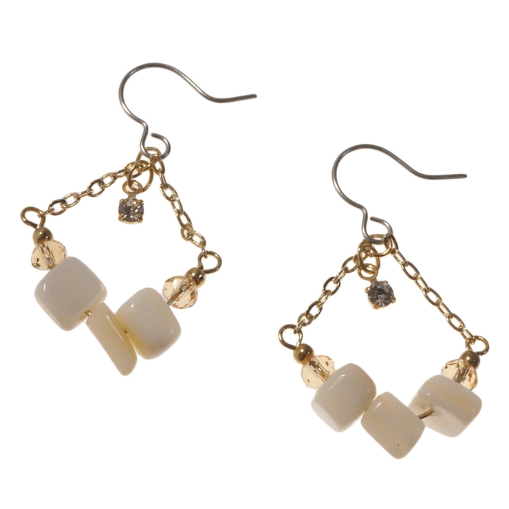 レディースピアス シェルビーズ 3粒 | YUKATANゆかたん | 詳細画像6 