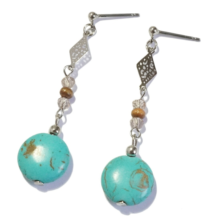 ターコイズビーズ シェル ピアス | YUKATANゆかたん | 詳細画像10 