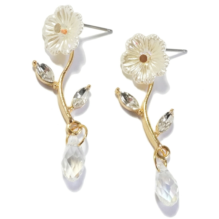 ピアス 花 フラワー ドロップ スタッドピアス 雫 サージカルステンレス | YUKATANゆかたん | 詳細画像9 