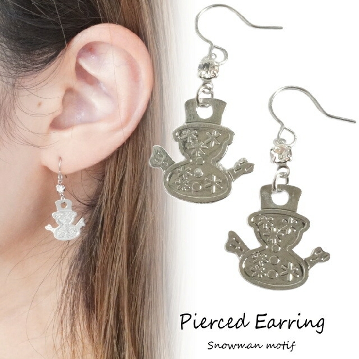 ピアス 雪だるま スノーマン | YUKATANゆかたん | 詳細画像1 