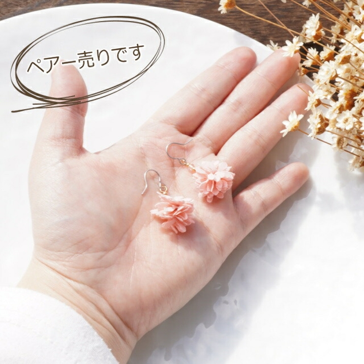 ピアス 花 フラワー ボンボン フックピアス サージカルステンレス | YUKATANゆかたん | 詳細画像5 