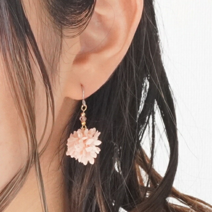 ピアス 花 フラワー ボンボン フックピアス サージカルステンレス | YUKATANゆかたん | 詳細画像7 