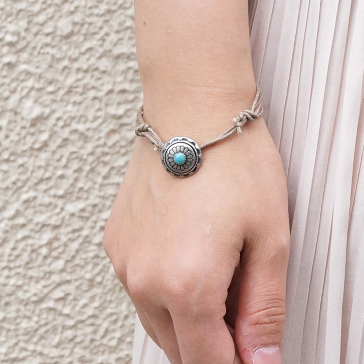 商品画像：Leather Bracelet w/ Concho 24SS — YUKETEN 1
