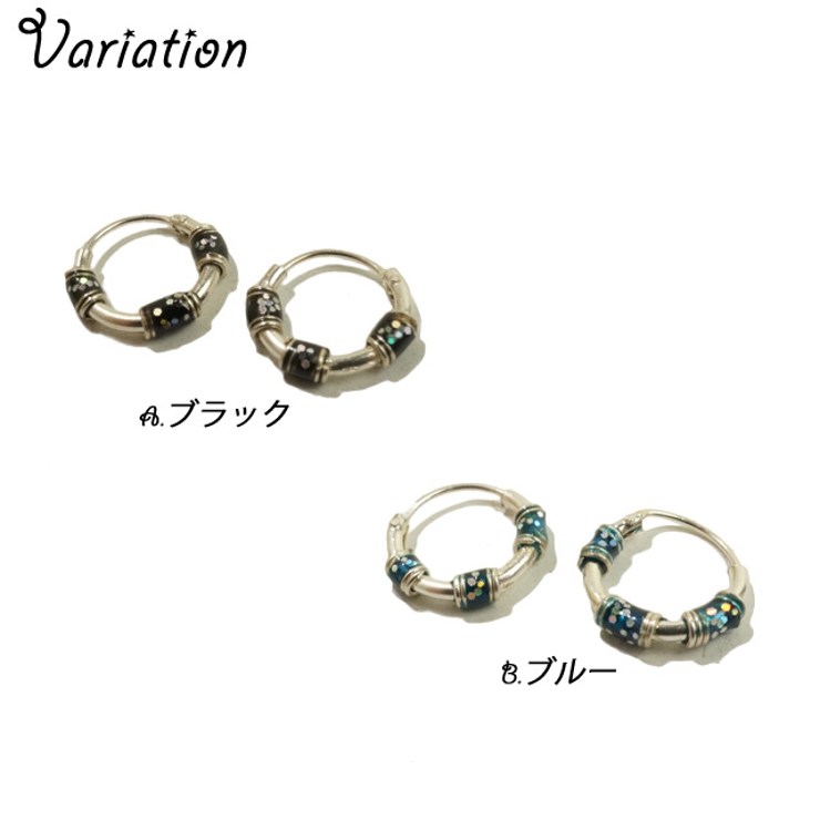 シルバーピアスフープラメキラキラエスニックシルバー925silver925フープピアス