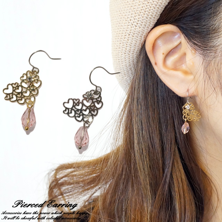 レディースピアス ハート オープンハート | YUKATANゆかたん | 詳細画像1 