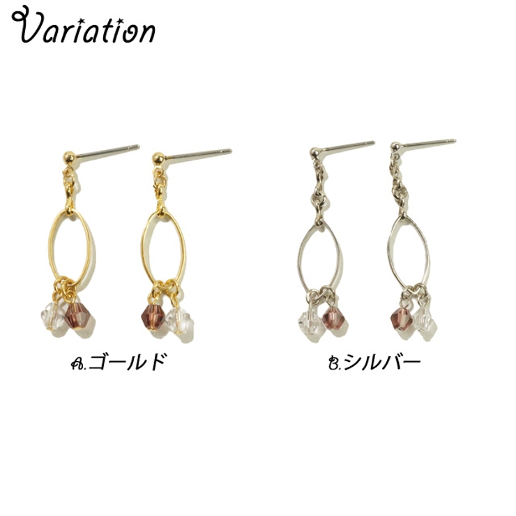 レディースピアス カッティングビーズ クリア | YUKATANゆかたん | 詳細画像2