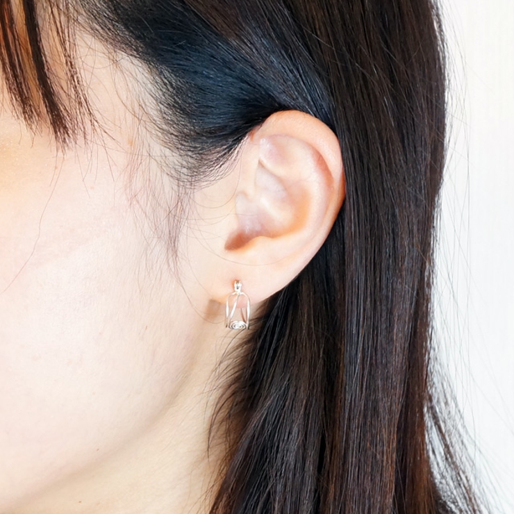 シルバーピアス ワンタッチ クロッシング | YUKATANゆかたん | 詳細画像5 