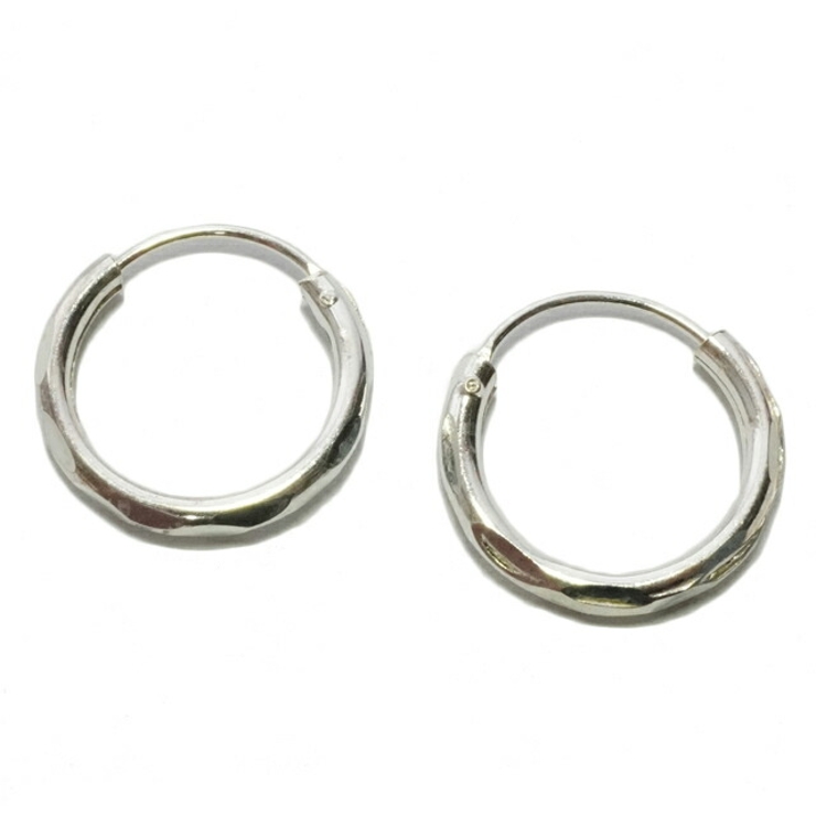 【たたあた】4x26 mm 両耳 ハンドメイド 925 フープピアス シルバーピアス シルバー925 フープピアス[品番：YUKA0008590