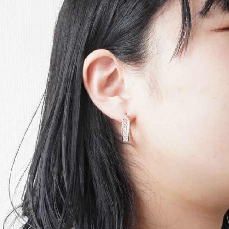 シルバーピアス 透かし クロッシング | YUKATANゆかたん | 詳細画像7 