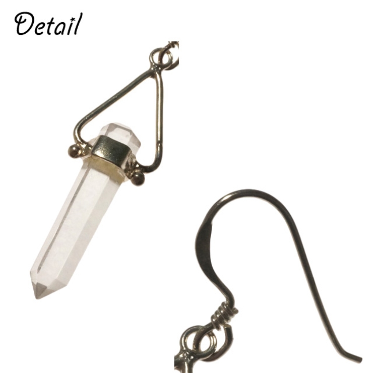 シルバーピアス クリスタル 三角[品番：YUKA0007547]｜YUKATAN