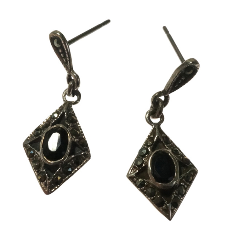 シルバーピアス 天然石 ブラックアゲート | YUKATANゆかたん | 詳細画像2 