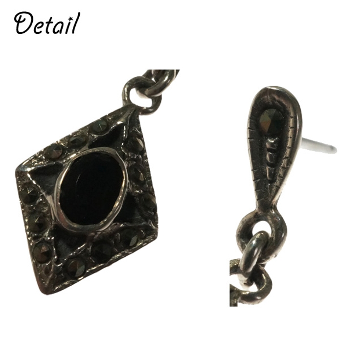 シルバーピアス 天然石 ブラックアゲート | YUKATANゆかたん | 詳細画像3 