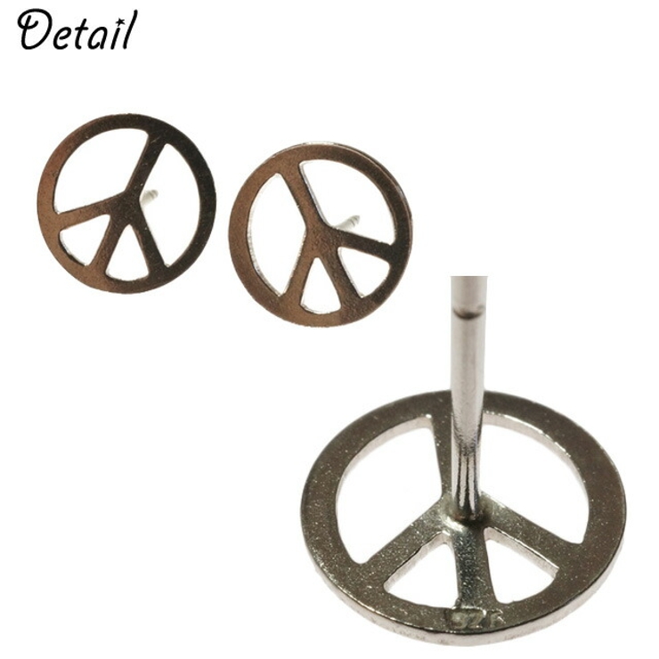 シルバーピアス スタッドピアス ピースマーク | YUKATANゆかたん | 詳細画像3 