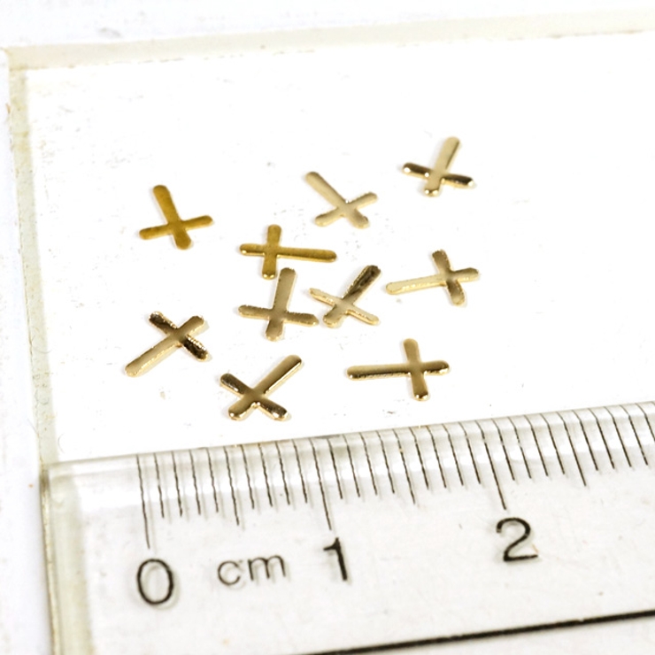 クロス 十字架 ゴールド プレート 10個1セット アクセサリーパーツ | YUKATANゆかたん | 詳細画像1 