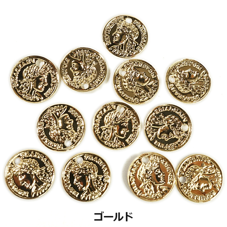 コイン貨幣ゴールドアンティークゴールド真鍮古美10個1セットアクセサリーパーツ