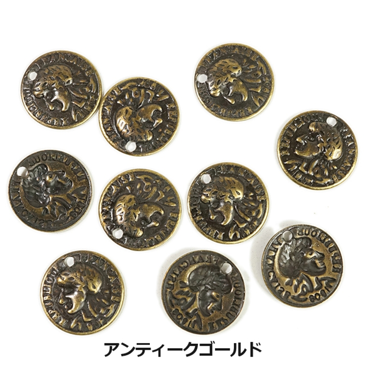 コイン貨幣ゴールドアンティークゴールド真鍮古美10個1セットアクセサリーパーツ