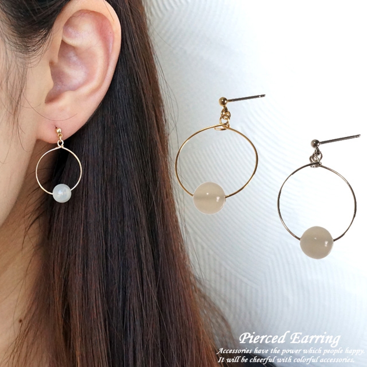 レディースピアス 天然石 ムーンストーン | YUKATANゆかたん | 詳細画像1 