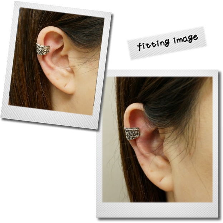 【ペアー売り】イヤーカフ シルバー925 きれいな模様が描かれたイヤーカフス | YUKATANゆかたん | 詳細画像4 